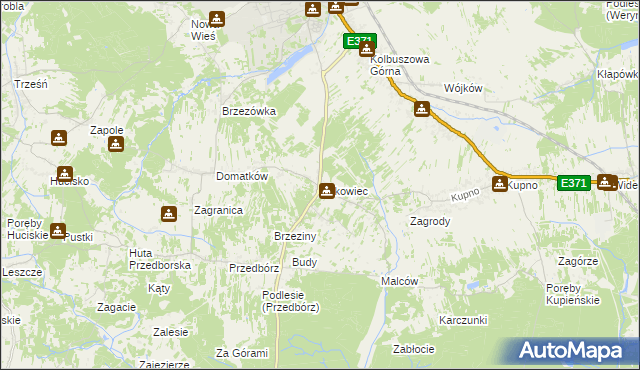 mapa Bukowiec gmina Kolbuszowa, Bukowiec gmina Kolbuszowa na mapie Targeo