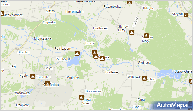 mapa Bydłowa, Bydłowa na mapie Targeo