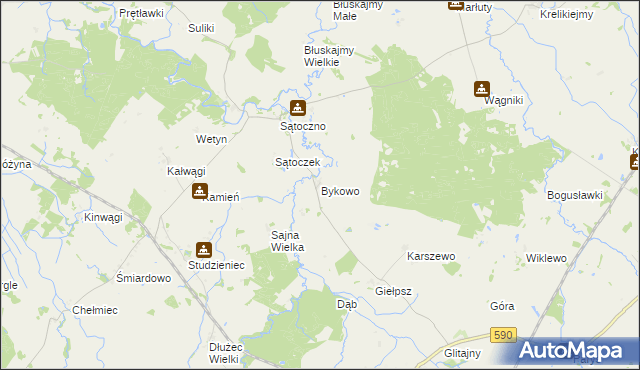 mapa Bykowo, Bykowo na mapie Targeo