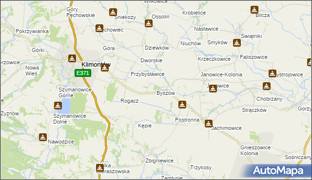 mapa Byszów, Byszów na mapie Targeo