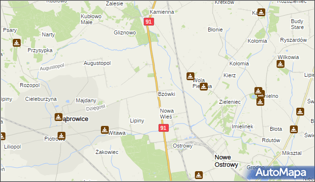 mapa Bzówki, Bzówki na mapie Targeo
