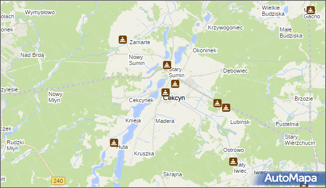 mapa Cekcyn, Cekcyn na mapie Targeo