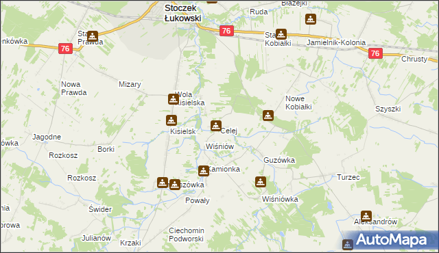 mapa Celej, Celej na mapie Targeo