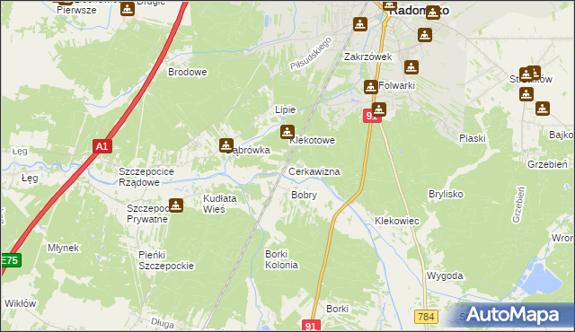 mapa Cerkawizna, Cerkawizna na mapie Targeo