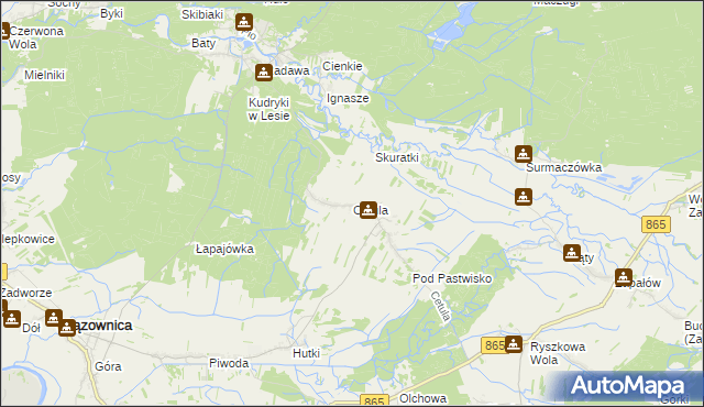 mapa Cetula, Cetula na mapie Targeo
