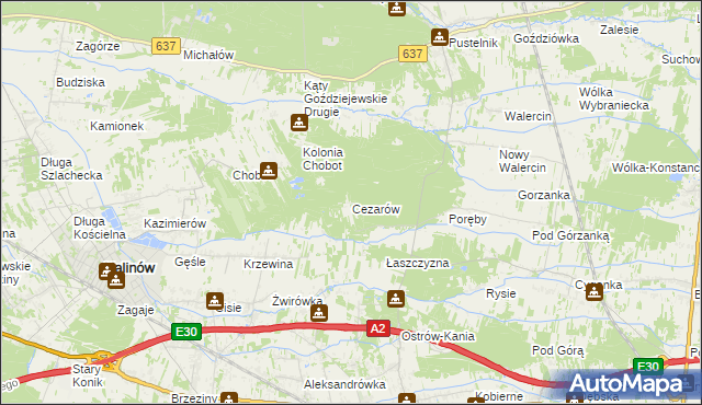 mapa Cezarów, Cezarów na mapie Targeo