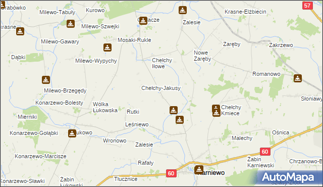 mapa Chełchy-Klimki, Chełchy-Klimki na mapie Targeo