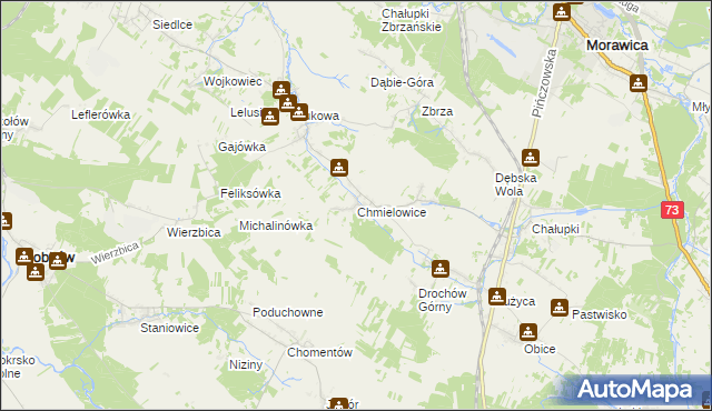 mapa Chmielowice, Chmielowice na mapie Targeo