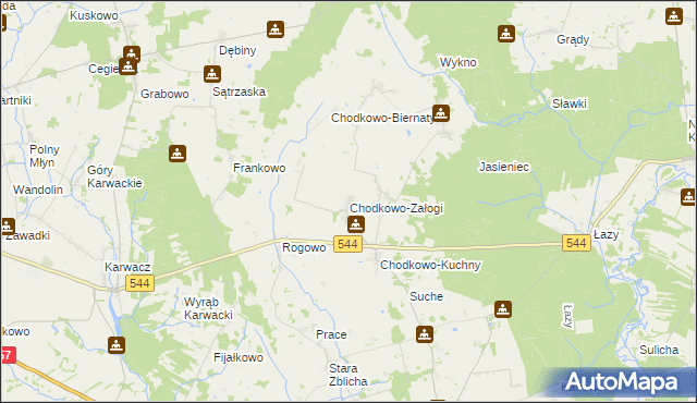 mapa Chodkowo-Załogi, Chodkowo-Załogi na mapie Targeo