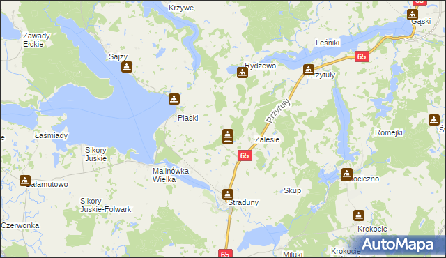 mapa Chojniak gmina Ełk, Chojniak gmina Ełk na mapie Targeo