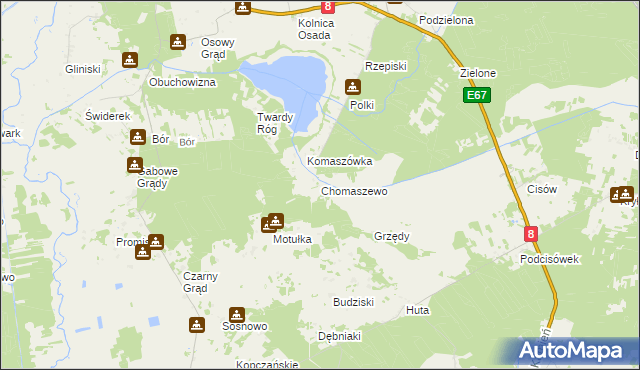 mapa Chomaszewo, Chomaszewo na mapie Targeo