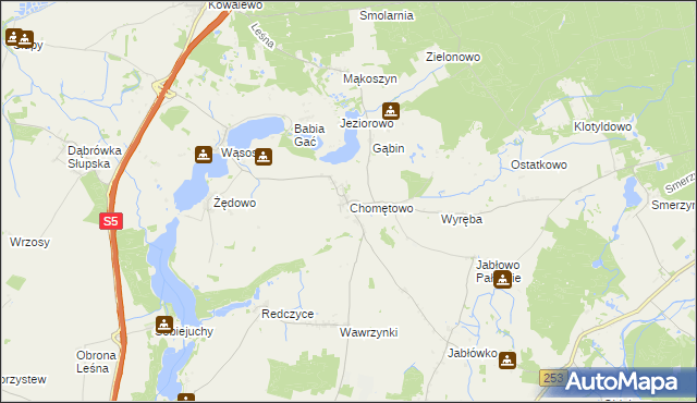 mapa Chomętowo gmina Szubin, Chomętowo gmina Szubin na mapie Targeo