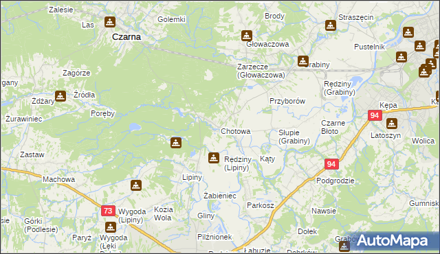 mapa Chotowa, Chotowa na mapie Targeo