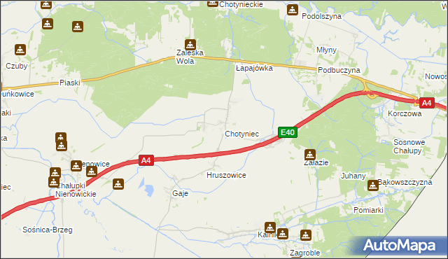 mapa Chotyniec, Chotyniec na mapie Targeo