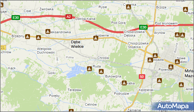 mapa Chrośla, Chrośla na mapie Targeo