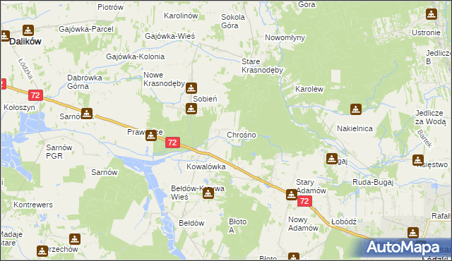 mapa Chrośno, Chrośno na mapie Targeo