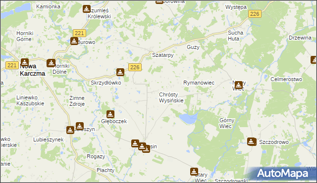 mapa Chrósty Wysińskie, Chrósty Wysińskie na mapie Targeo