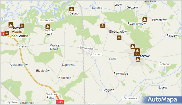 mapa Chrzan, Chrzan na mapie Targeo