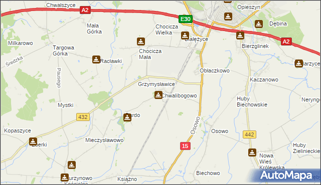 mapa Chwalibogowo gmina Września, Chwalibogowo gmina Września na mapie Targeo