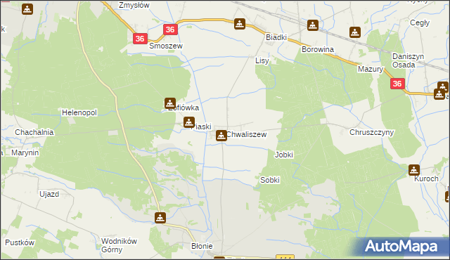 mapa Chwaliszew, Chwaliszew na mapie Targeo