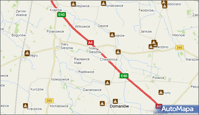 mapa Chwastnica, Chwastnica na mapie Targeo