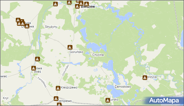 mapa Chycina, Chycina na mapie Targeo
