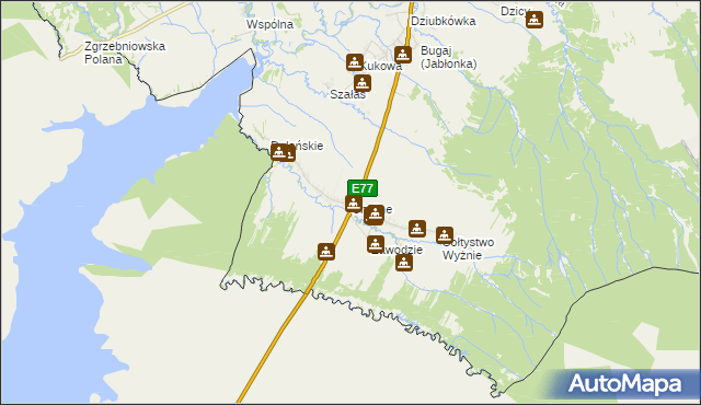 mapa Chyżne, Chyżne na mapie Targeo