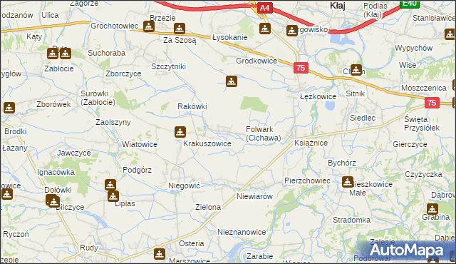 mapa Cichawa, Cichawa na mapie Targeo