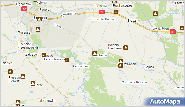 mapa Ciechanki, Ciechanki na mapie Targeo