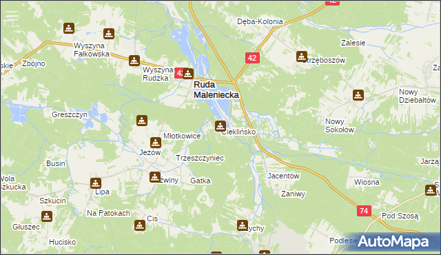 mapa Cieklińsko, Cieklińsko na mapie Targeo