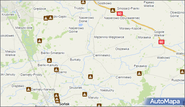 mapa Ciemniewko, Ciemniewko na mapie Targeo