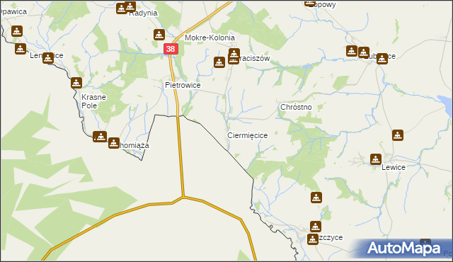 mapa Ciermięcice, Ciermięcice na mapie Targeo