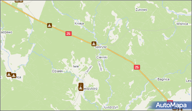 mapa Cierniki, Cierniki na mapie Targeo