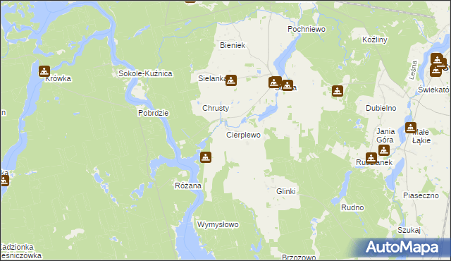 mapa Cierplewo, Cierplewo na mapie Targeo