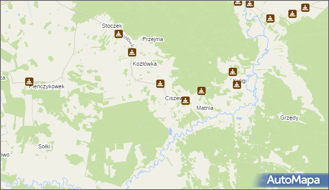 mapa Ciszewo, Ciszewo na mapie Targeo