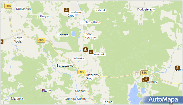 mapa Ciwoniuki, Ciwoniuki na mapie Targeo
