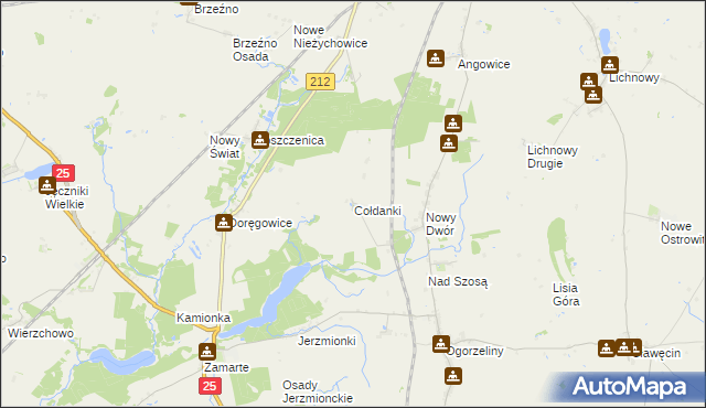 mapa Cołdanki, Cołdanki na mapie Targeo