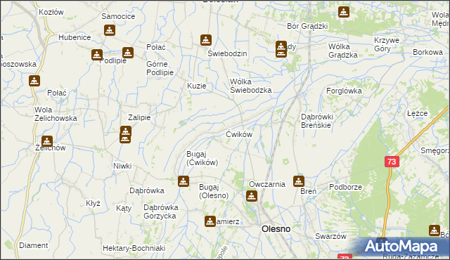 mapa Ćwików, Ćwików na mapie Targeo