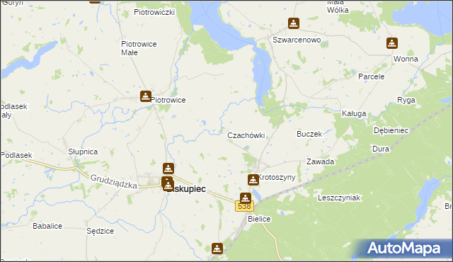 mapa Czachówki, Czachówki na mapie Targeo