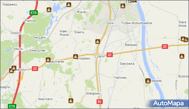 mapa Czarlin, Czarlin na mapie Targeo