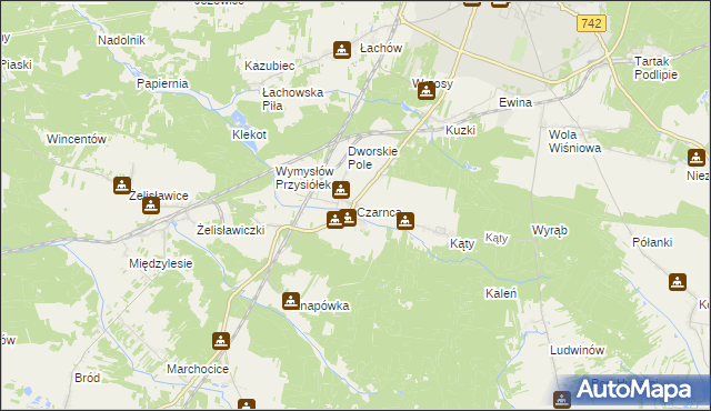 mapa Czarnca, Czarnca na mapie Targeo