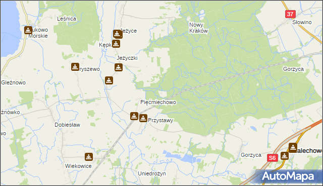 mapa Czarnolas gmina Darłowo, Czarnolas gmina Darłowo na mapie Targeo