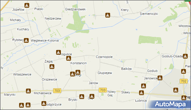 mapa Czarnopole, Czarnopole na mapie Targeo