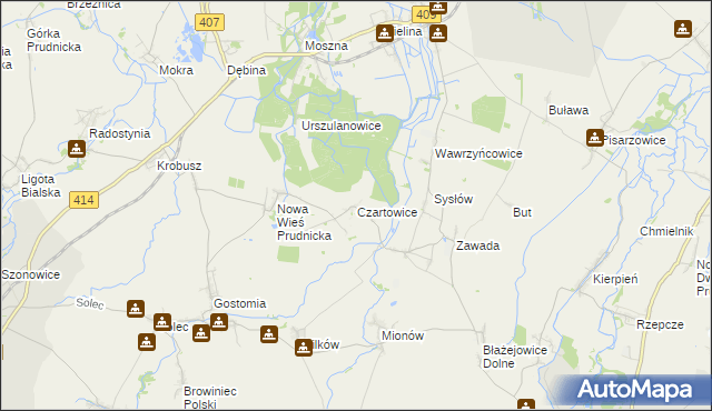mapa Czartowice, Czartowice na mapie Targeo