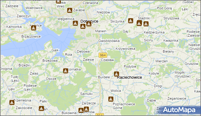 mapa Czasław gmina Raciechowice, Czasław gmina Raciechowice na mapie Targeo