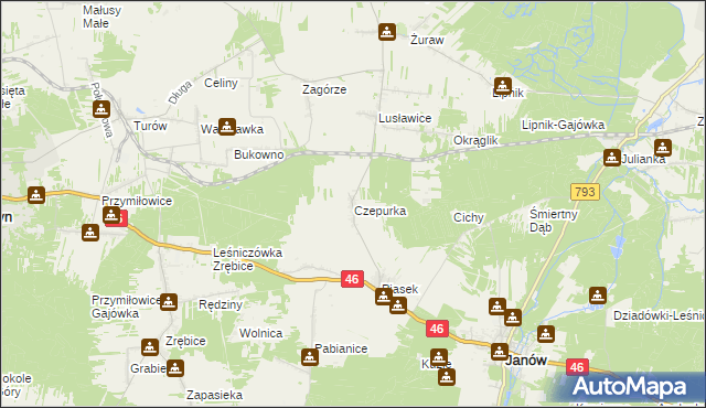 mapa Czepurka, Czepurka na mapie Targeo