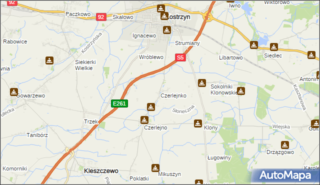 mapa Czerlejnko, Czerlejnko na mapie Targeo