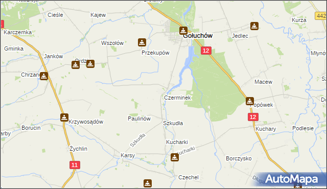 mapa Czerminek, Czerminek na mapie Targeo