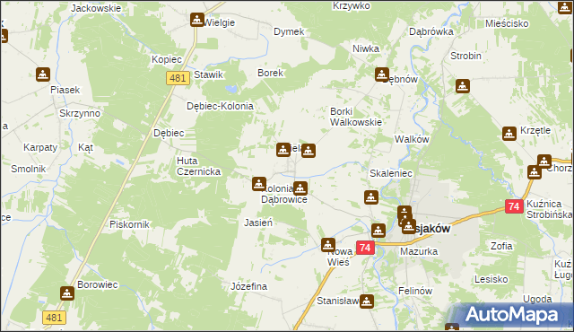mapa Czernice gmina Osjaków, Czernice gmina Osjaków na mapie Targeo