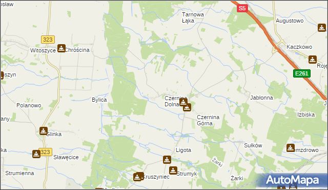 mapa Czernina Dolna, Czernina Dolna na mapie Targeo